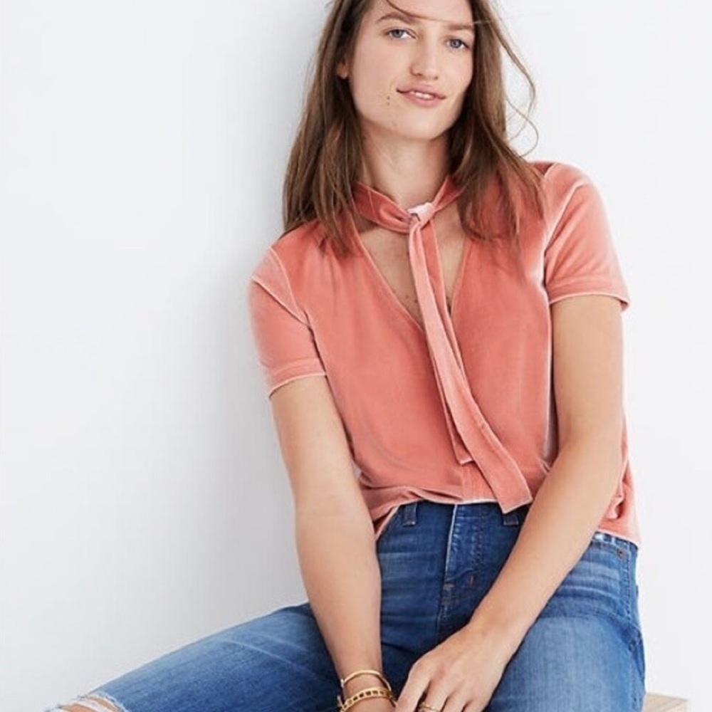 Madewell Velvet Tie Top